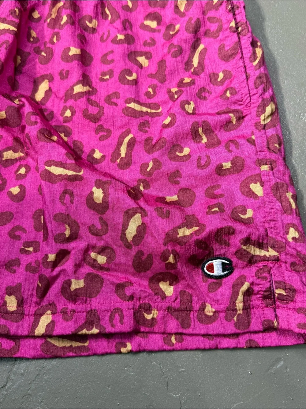 Champion Pink Leopard Print Athletic Shorts - Men’s Large  - Y2K